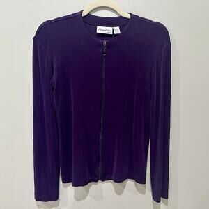 Chicos Private Edition Jacket Women’s Small Purple Full Zip Slinky